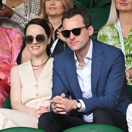 Jasper Waller Bridge and his fiance Michelle Dockery attending Wimbledon Tennis Championship. 